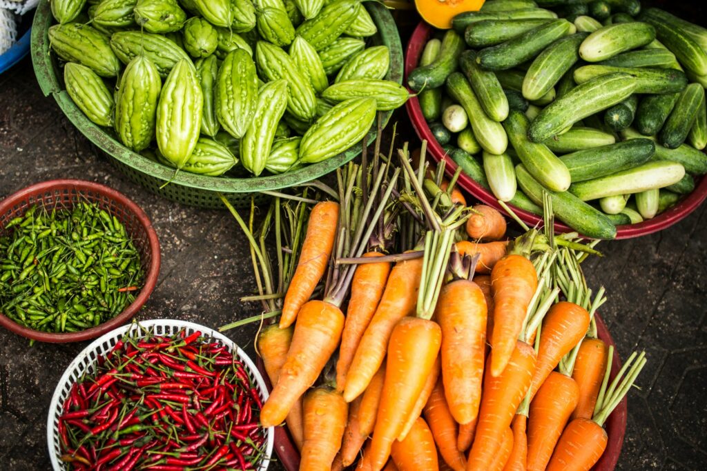 Présentoir d'autres légumes